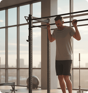 Man working out at gym